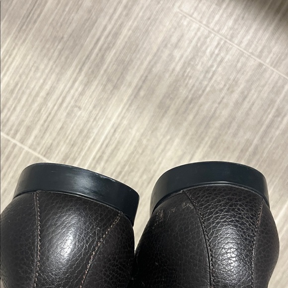 Gucci Dark Brown Leather Loafers with Red and Green Accents
